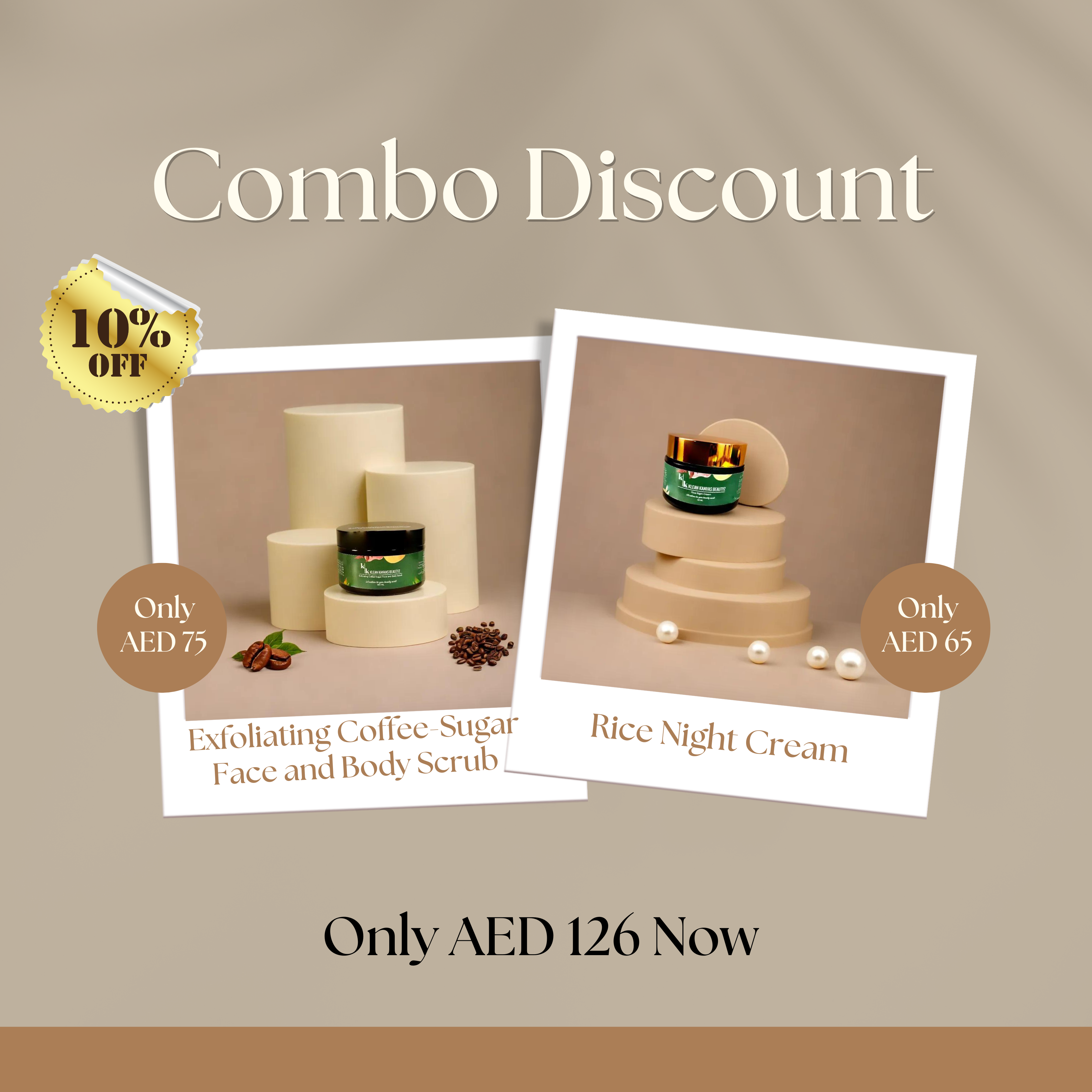Exfoliating Coffee-Sugar Face and Body Scrub and Rice Night Cream